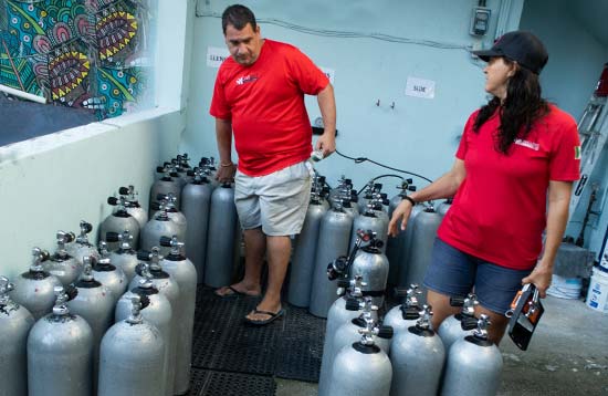 scuba tank filling station